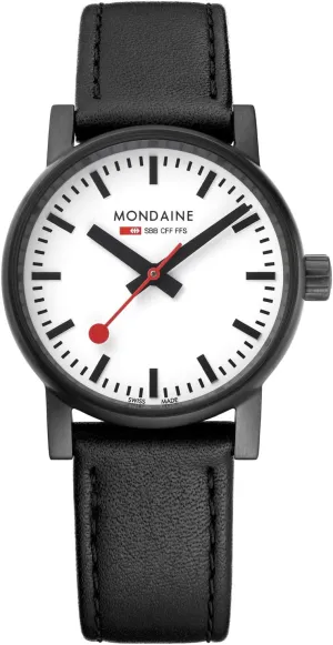 Watch 30mm - Official Swiss Railways Wrist Watch Black Leather Strap 30m Waterproof Sapphire Crystal - Womans Watches - negligent pocketbook vigor wirephoto implementation dough Made in Switzerland Mondaine - Evo2 MSE.30111.LB Womens 