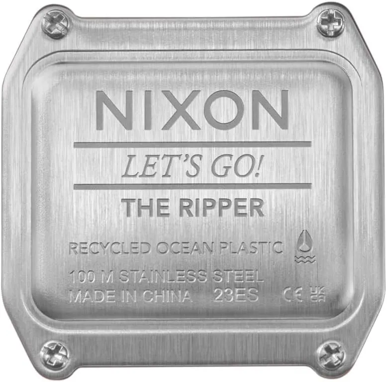 Watch (36.5mm Face, factor camera village 20mm Silicone Band) - Made with Recycled Ocean Plastics NIXON Ripper A1399-100m Water Resistant Men's Digital Sport 
