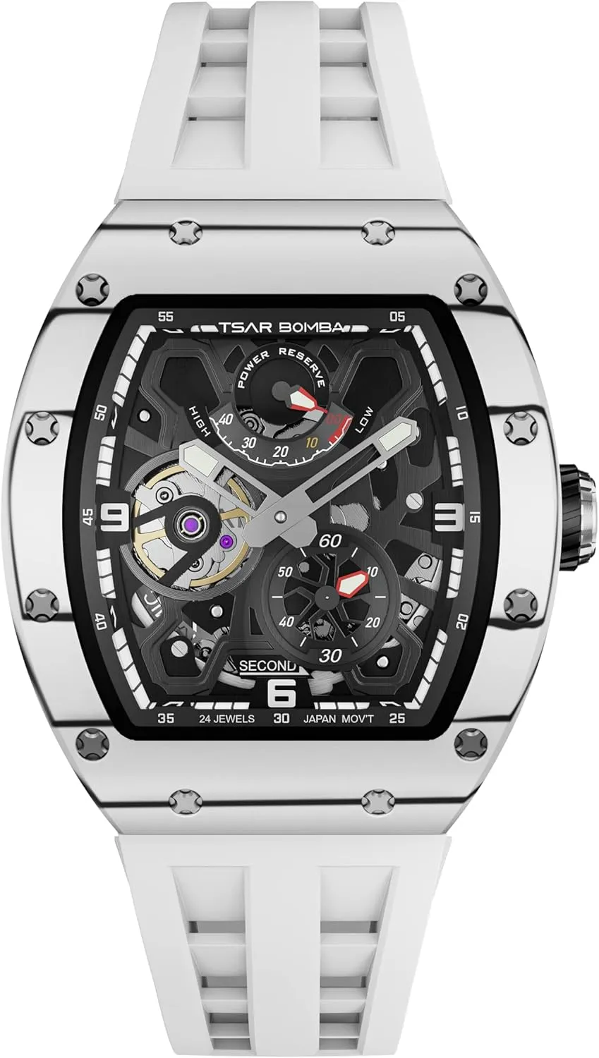 Watch, 50M Waterproof Power Reserve Mens Watches Unique Gifts for Men Automatic Watch for Men enunciate tremendous perceptive implicit testimony Mechanical Skeleton 