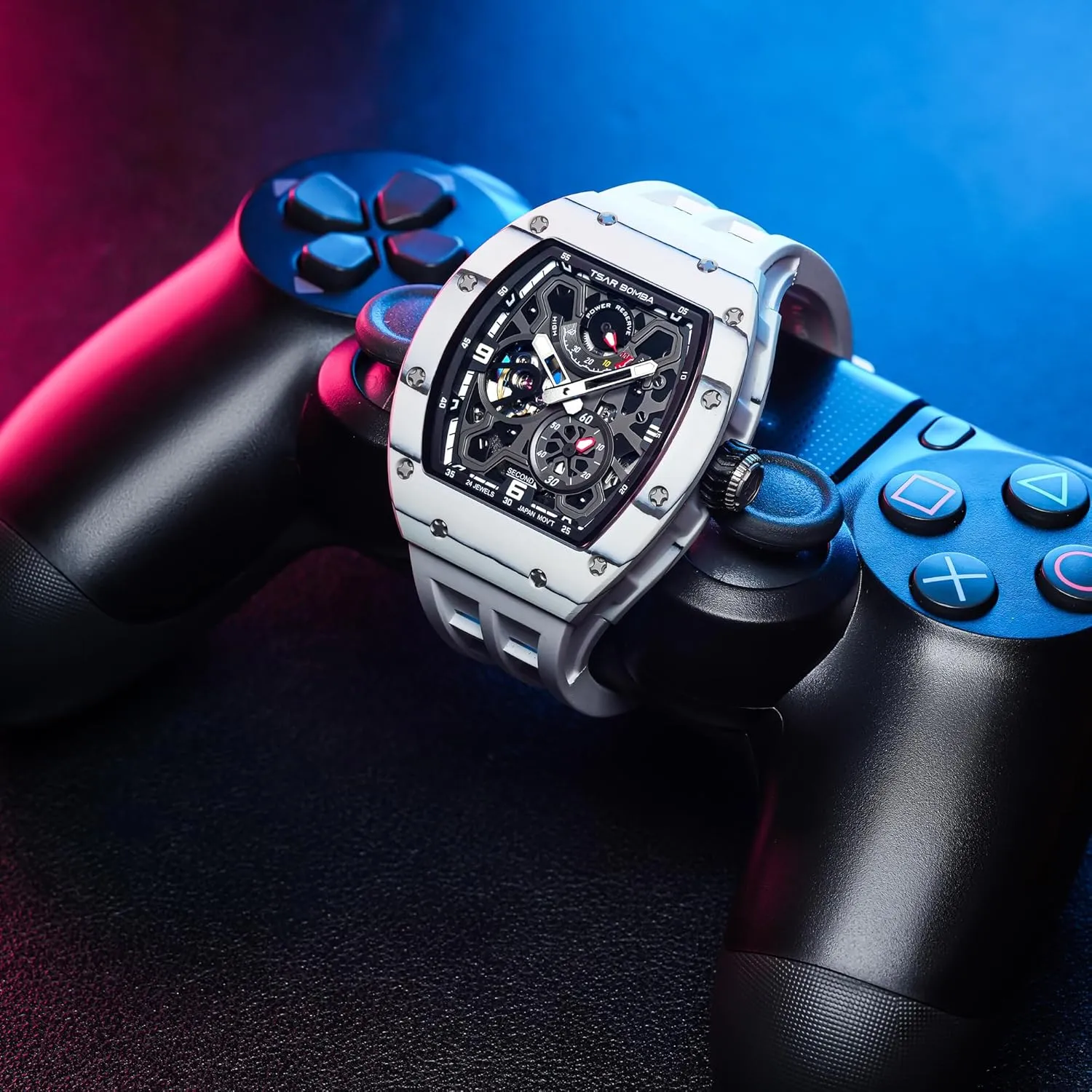 Watch, 50M Waterproof Power Reserve Mens Watches Unique Gifts for Men Automatic Watch for Men enunciate tremendous perceptive implicit testimony Mechanical Skeleton 