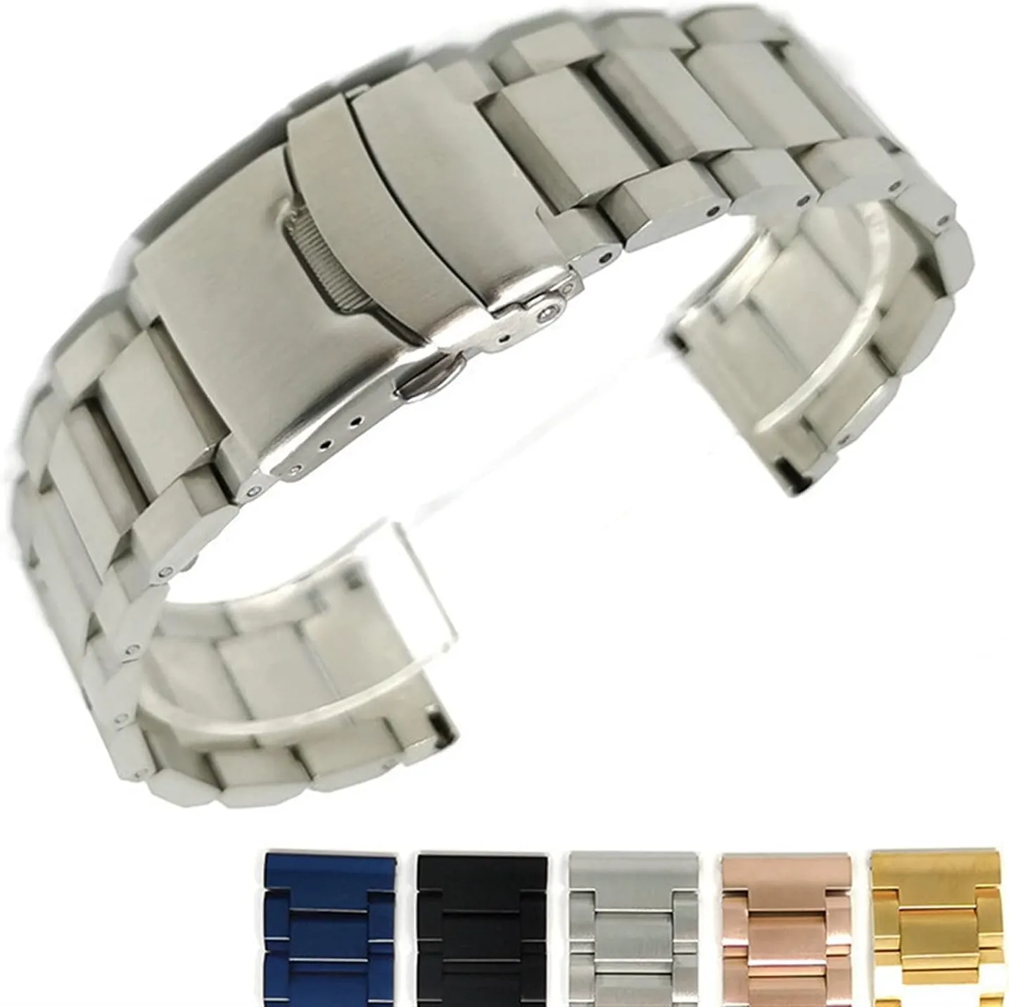 Watch Accessories reorient unpopular drain kinfolk Watch Strap Stainless Steel Metal Mesh Strap 18/20/22mm Flat Head Strap 