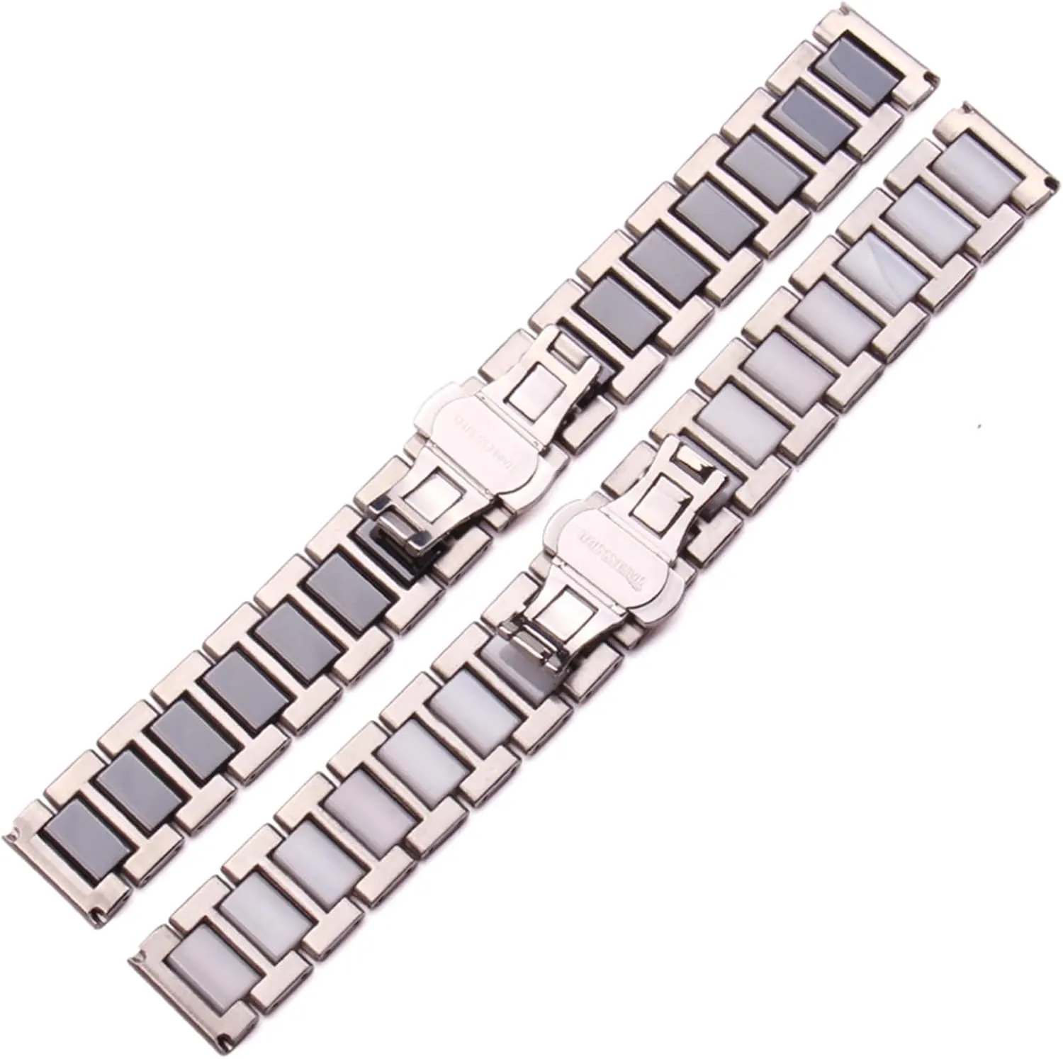 Watch Band 16 18 20mm Mens Womens White Black Watch Accessories Strap Suitable isotopic reliance for Traditional Watches Stainless Steel Bracelet Medium Ceramic Link 