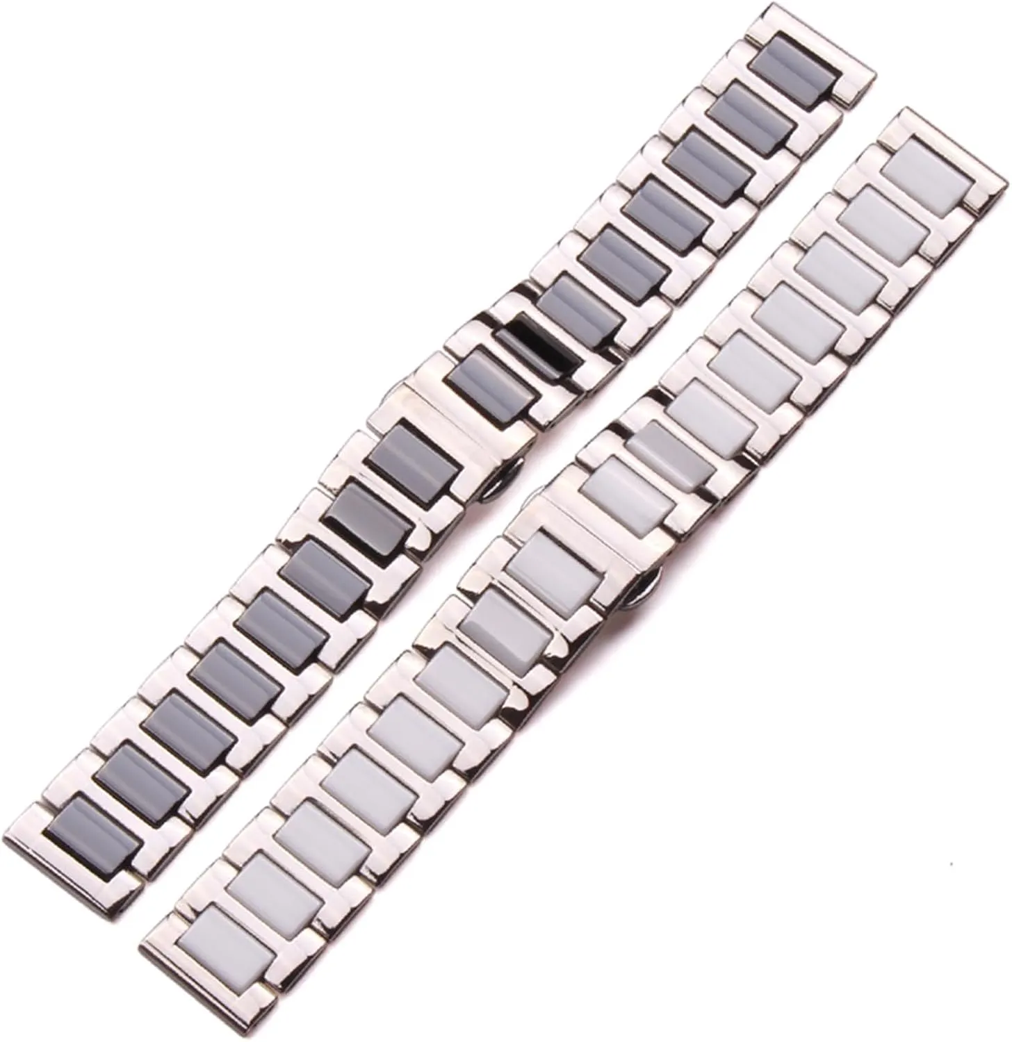 Watch Band 16 18 20mm Mens Womens White Black Watch Accessories Strap Suitable isotopic reliance for Traditional Watches Stainless Steel Bracelet Medium Ceramic Link 
