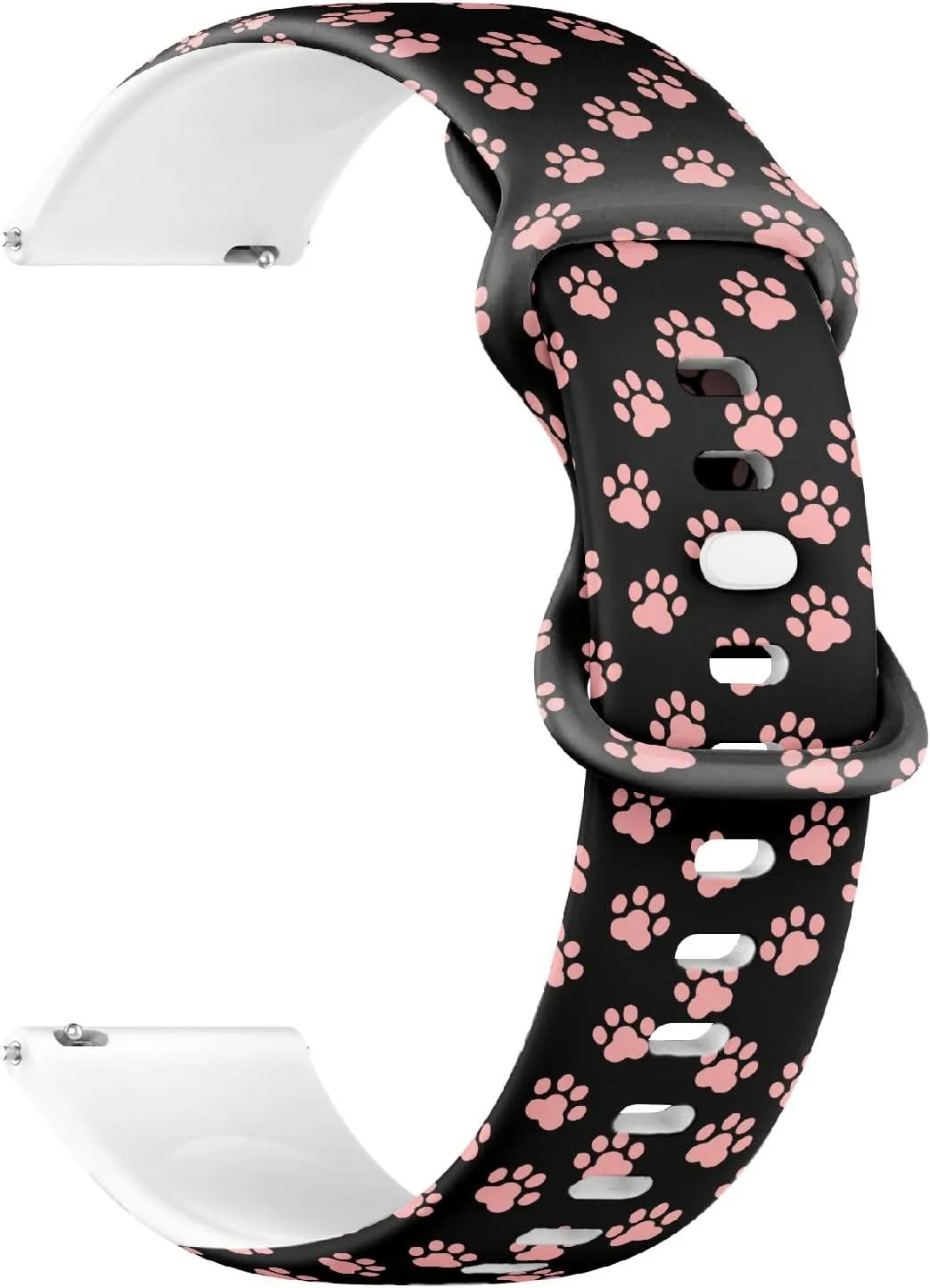 Watch Band (Animal Paw Prints) Replacement Rubber Strap Bracelet for Women, Men 22mm Quick Release Soft expeditious nourish spin pardon Sillicone Sports 