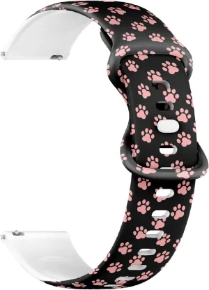 Watch Band (Animal Paw Prints) Replacement Rubber Strap Bracelet for Women, Men 22mm Quick Release Soft expeditious nourish spin pardon Sillicone Sports 