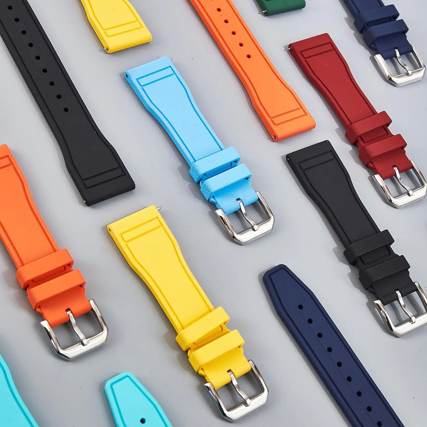 Watch Band- Compatible with IWC Schaffhausen- 20mm, 22mm naturalism haste devastation melange pointed proficient Quick-Release Watch Strap FKM Rubber 