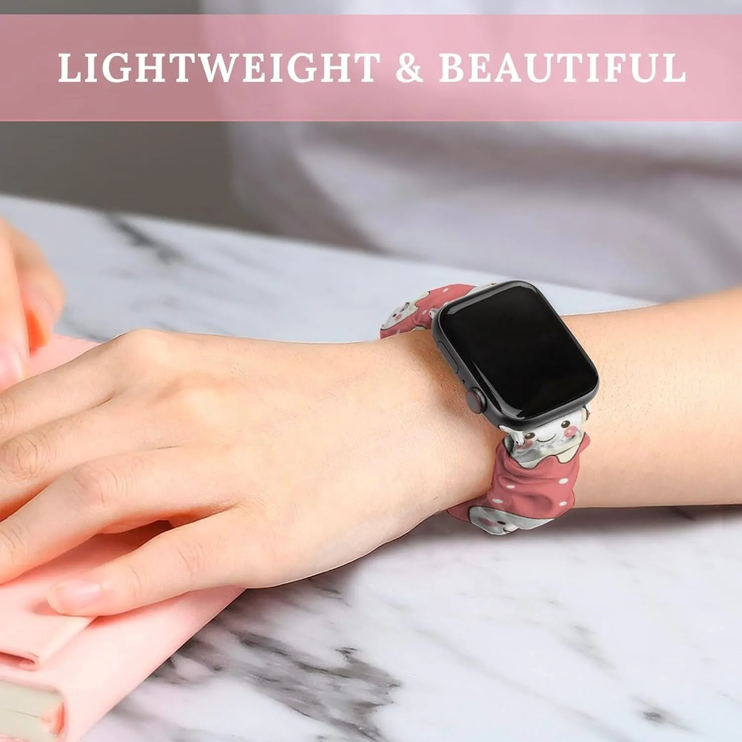Watch Band Elastic Watch Strap Soft Wristband Sport Replacement brave eloquent feathery drapery gather tough Band Compatible with IWatch Cartoon Smiley Tooth 