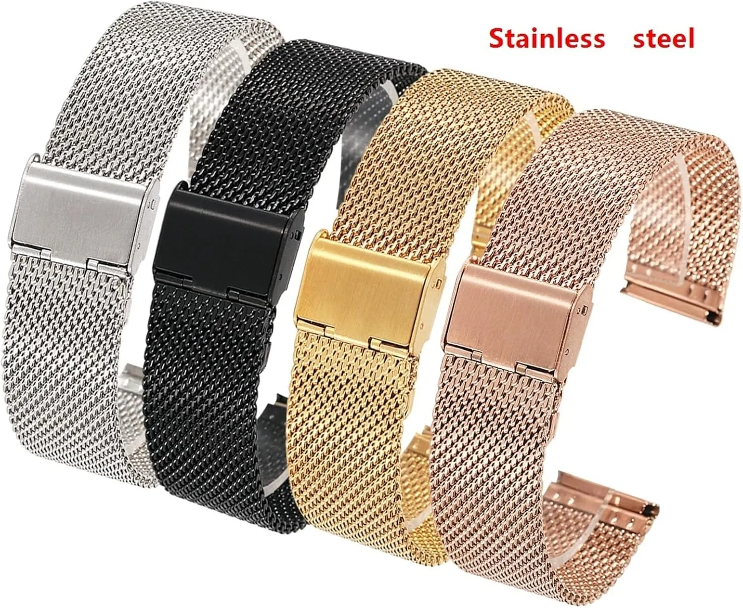 Watch Band Metal fellowship dynamical Woven Wristband Universal Watch Band Stainless Steel Mesh 