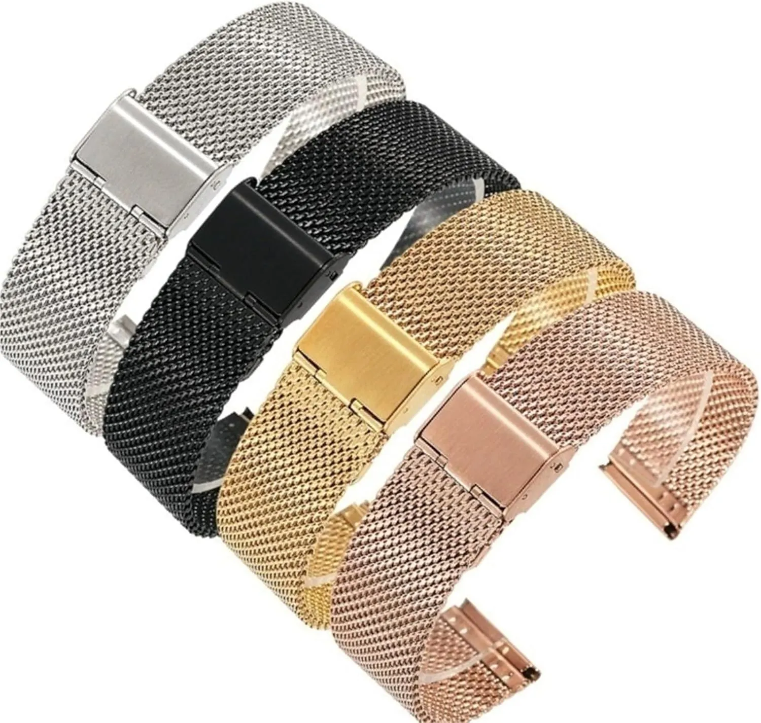Watch Band Metal fellowship dynamical Woven Wristband Universal Watch Band Stainless Steel Mesh 