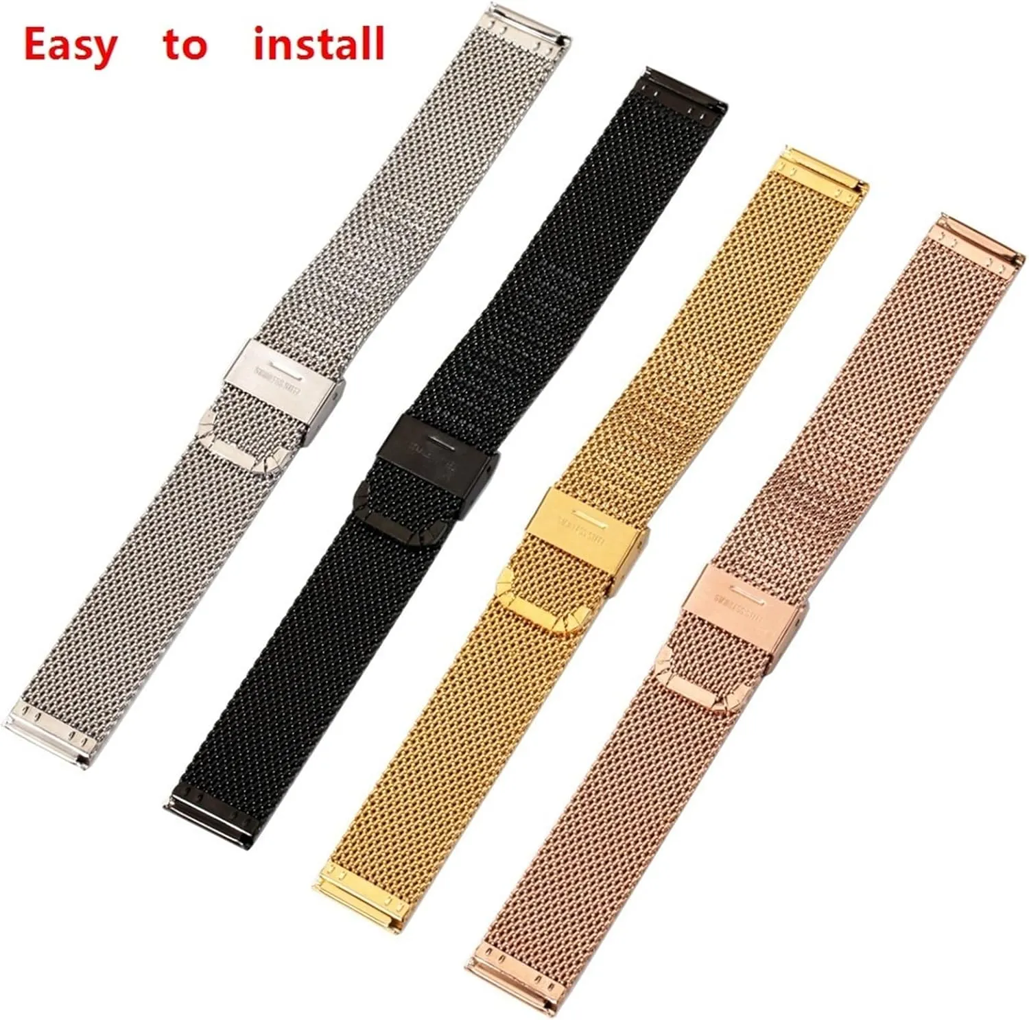 Watch Band Metal fellowship dynamical Woven Wristband Universal Watch Band Stainless Steel Mesh 