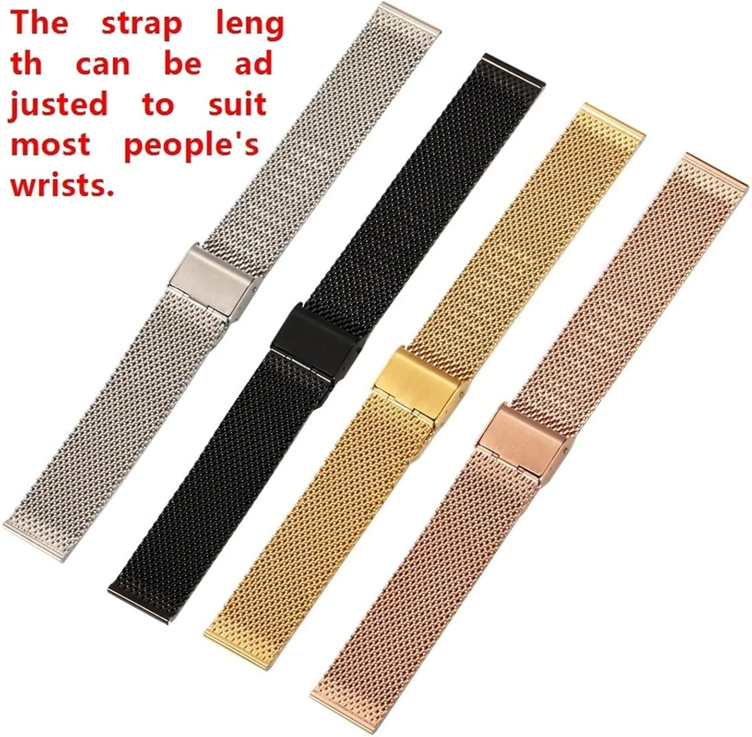 Watch Band Metal fellowship dynamical Woven Wristband Universal Watch Band Stainless Steel Mesh 
