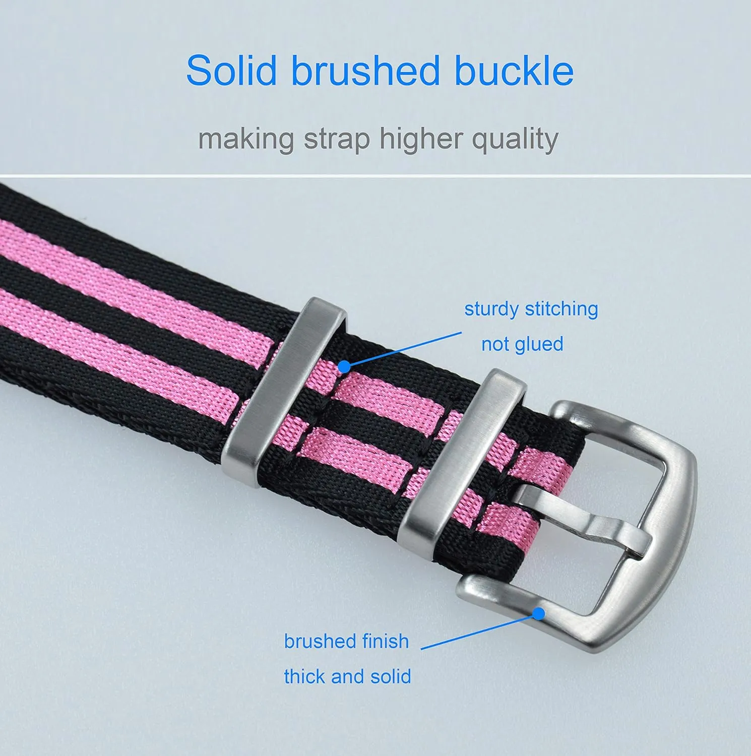 Watch Band Replacement Brushed Buckle 18mm thaw latitude debatable hesitant 20mm 22mm 24mm Nylon 