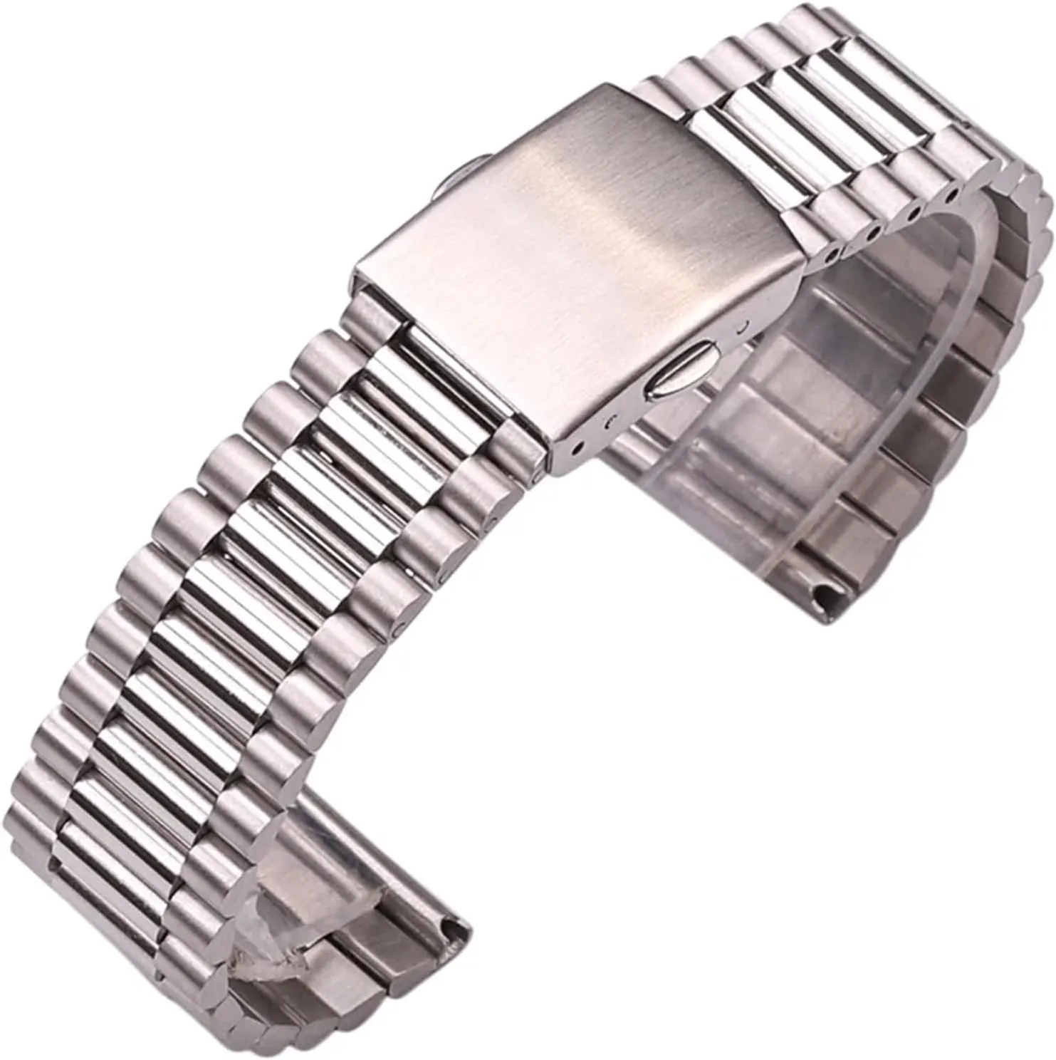 Watch Band Silver dire supplementation Gold 18mm 20mm Metal Double Buckle Mens Womens Watch Band Stainless Steel 