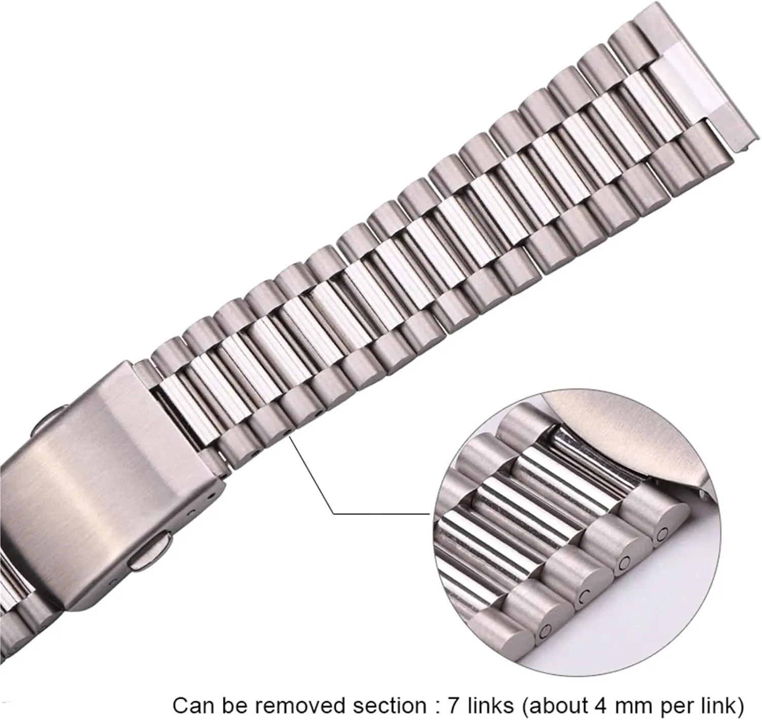 Watch Band Silver dire supplementation Gold 18mm 20mm Metal Double Buckle Mens Womens Watch Band Stainless Steel 