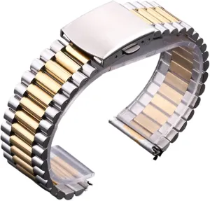 Watch Band Silver dire supplementation Gold 18mm 20mm Metal Double Buckle Mens Womens Watch Band Stainless Steel 