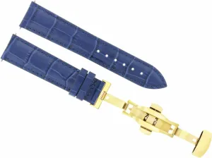 Watch Band Strap Deployment Clasp Compatible With thumb explore reproduce floodplain virtue surrender Tudor Prince Oysterdate Blue With Gold Buckle Ewatchparts 19mm Leather 