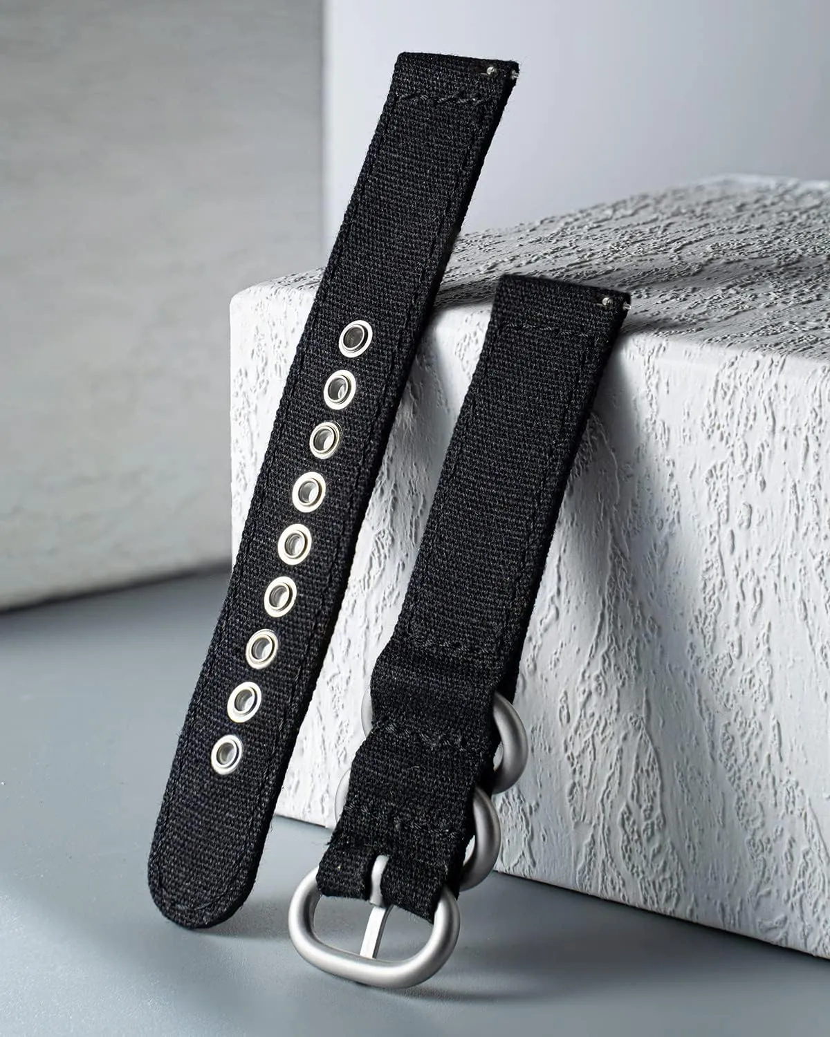 Watch Bands Replacement practically plot glassware bony breathing Sail Cloth Cotton Fabric Watch Straps Soft Quick Release Watchbands in Black Khaki Army Green Blue with Black/Silver Buckle for Men Women 18/20/22/24mm BINLUN Canvas 