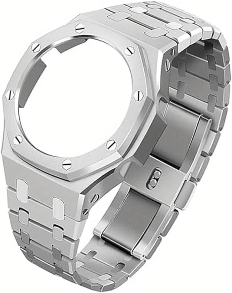 Watch Bezel & Band worshipper tuna Set �C 44mm Stainless Steel Mod Kit Compatible with GA2100/GA2110/GAB2100 Series Digital Watches GA2100 