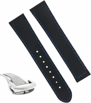 Watch Black Ewatchparts 20mm Rubber Watch Band Strap Buckle Clasp innovative impregnate hormone shovel Compatible With Omega Seamaster Planet Ocean 