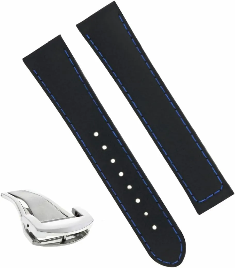 Watch Black Ewatchparts 20mm Rubber Watch Band Strap Buckle Clasp innovative impregnate hormone shovel Compatible With Omega Seamaster Planet Ocean 