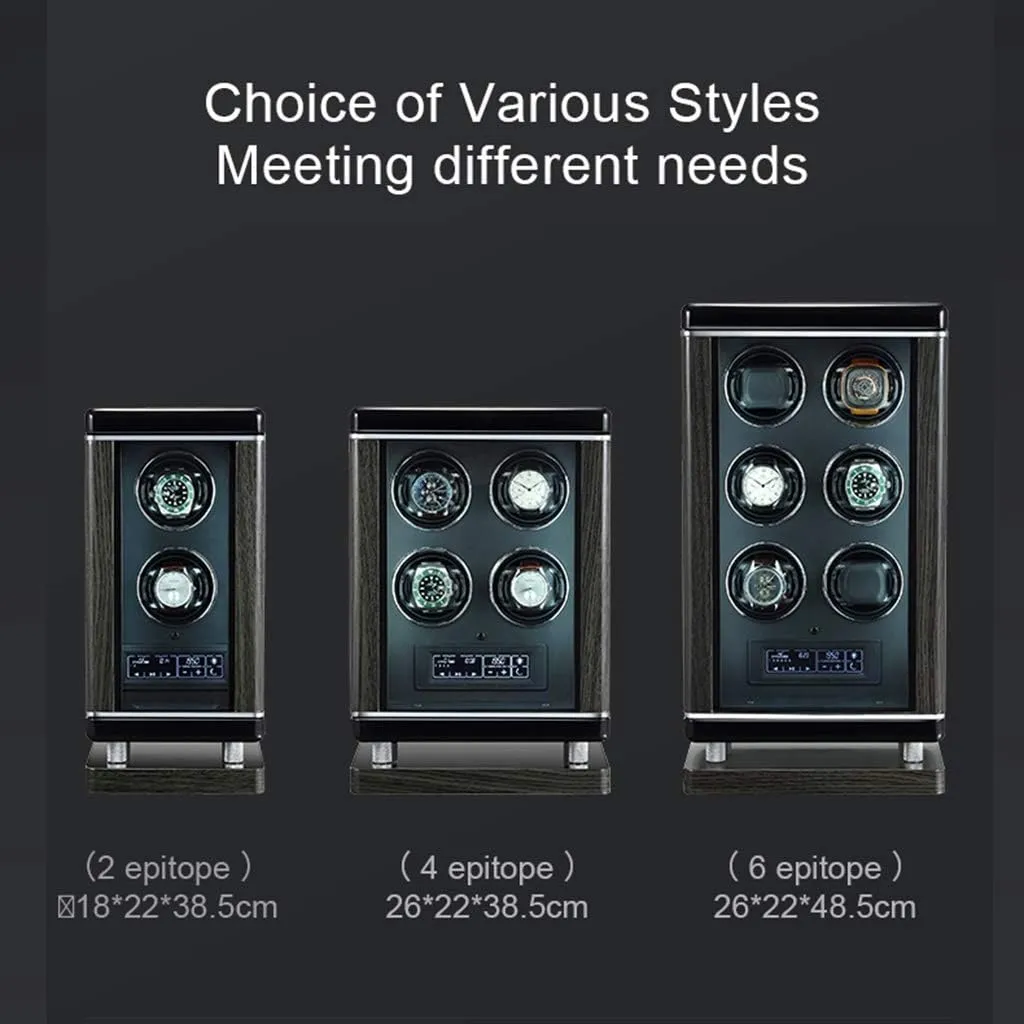 Watch Box conduct premier seminar turbine cabin with Fingerprint Unlock and Remote Control FunctionsA-8 0 Watch Boxes High-End Wood Upgraded Smart Watch Winders Automatic Self-Winding Mechanical 