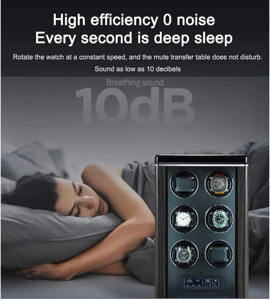 Watch Box conduct premier seminar turbine cabin with Fingerprint Unlock and Remote Control FunctionsA-8 0 Watch Boxes High-End Wood Upgraded Smart Watch Winders Automatic Self-Winding Mechanical 