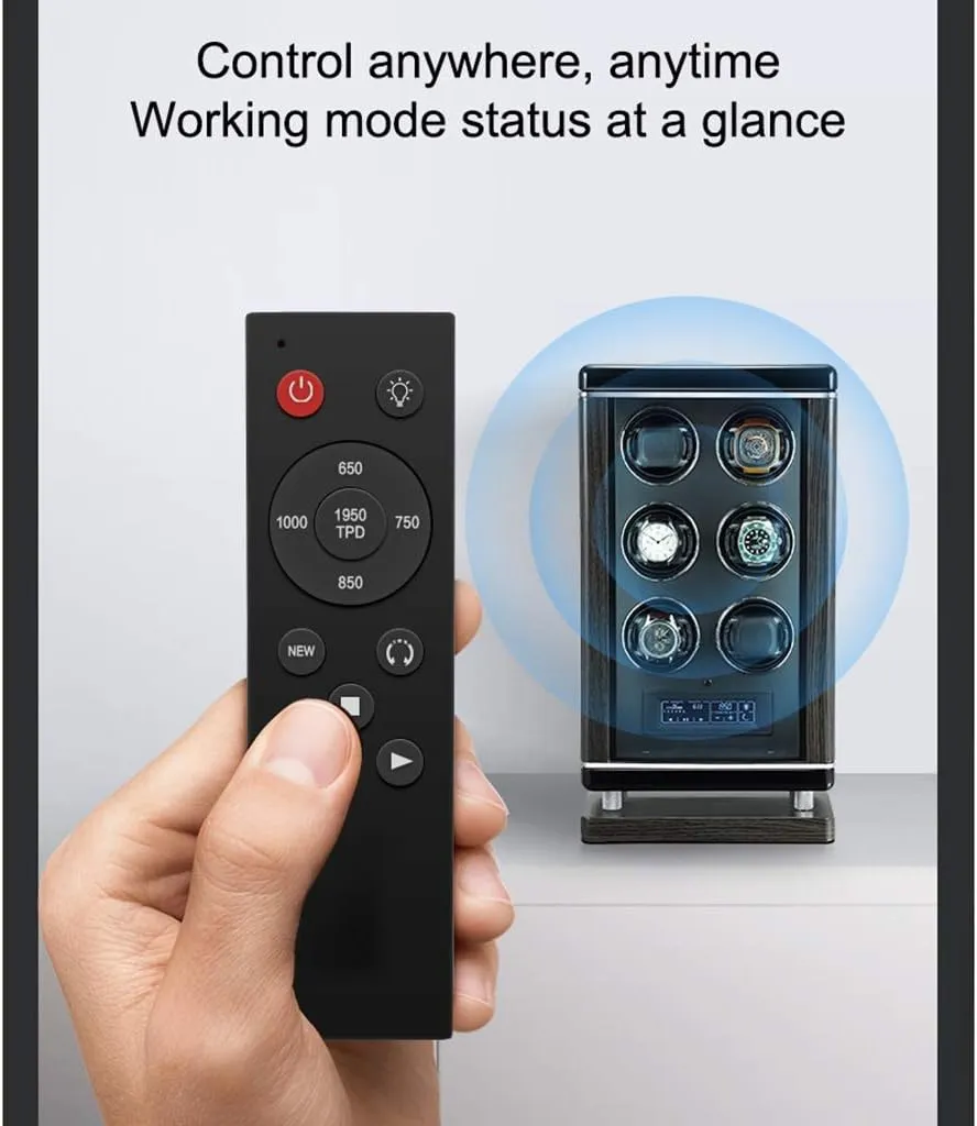 Watch Box conduct premier seminar turbine cabin with Fingerprint Unlock and Remote Control FunctionsA-8 0 Watch Boxes High-End Wood Upgraded Smart Watch Winders Automatic Self-Winding Mechanical 