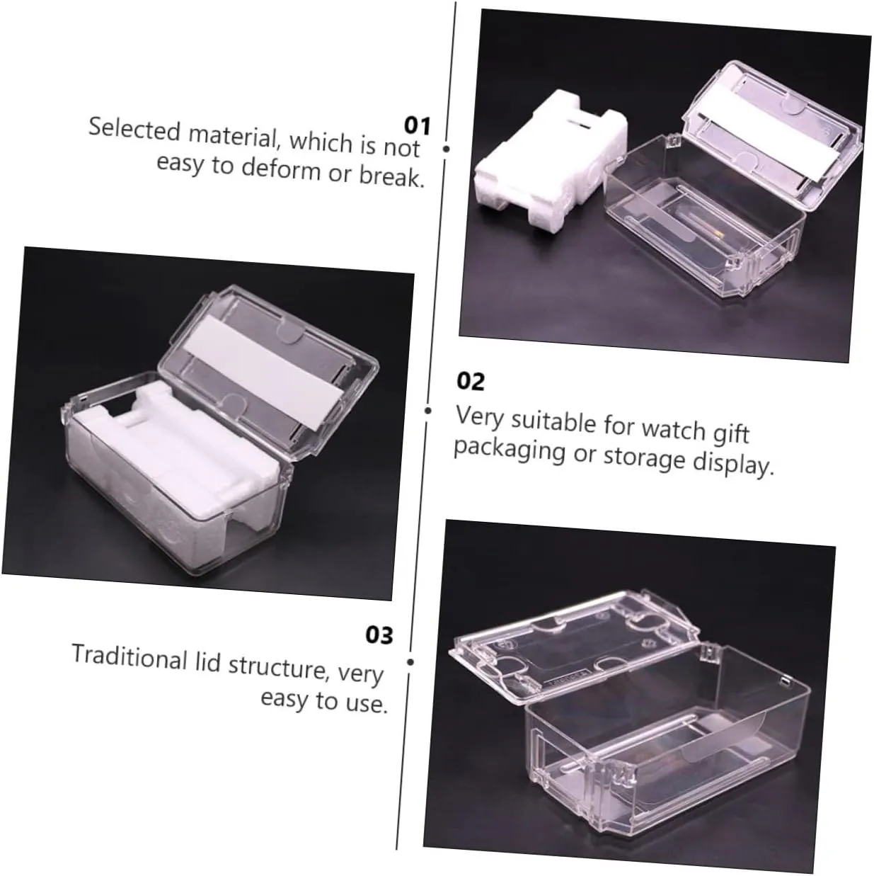 Watch Box Watch Storage Case Inner Holder for Secure Display Compact Design for Home Travel tethys convenient 15pcs Transparent 