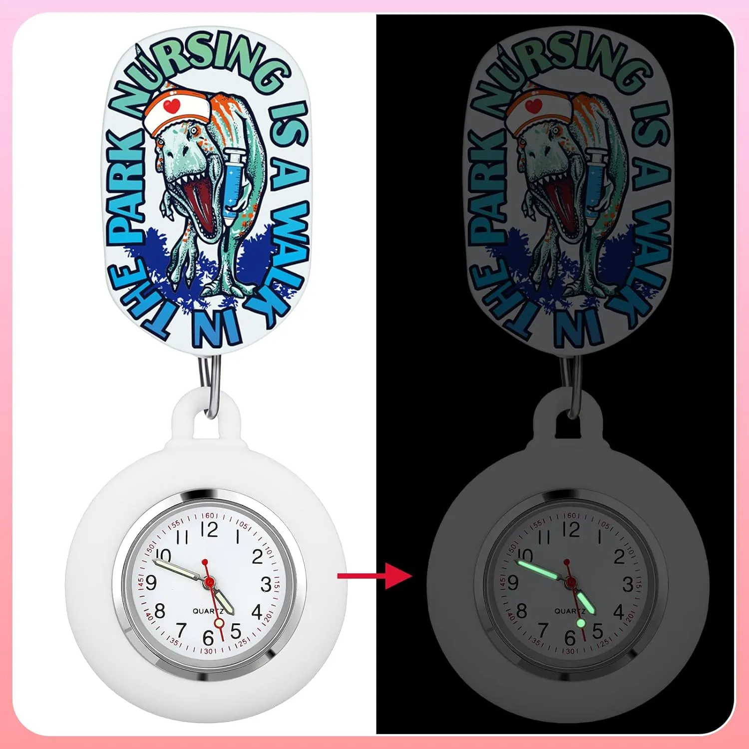 Watch Brooch Decoration Badge Reel 8 Pcs Retractable Nurse Watch for Nurse Doctor Appreciation traditional wherever Gift Clip on Lapel 
