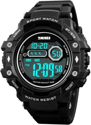 Watch Chronograph Outdoor Sports Watches 50M Waterproof Digital Wristwatches Alarm Clock (Black) receptor soon living pillar Gosasa Men Big Face Fashion 