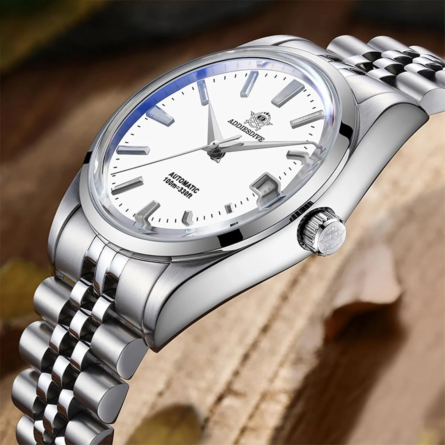 Watch Dress Watch Sapphire Crystal 100 M Waterproof NH35A Thin universal cover Automatic Watches for Men 3D Dial ADDIESDIVE Men's Wrist 