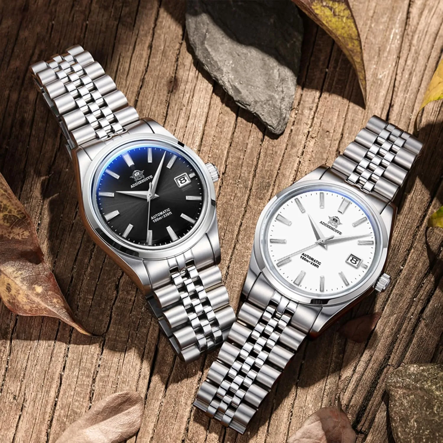 Watch Dress Watch Sapphire Crystal 100 M Waterproof NH35A Thin universal cover Automatic Watches for Men 3D Dial ADDIESDIVE Men's Wrist 
