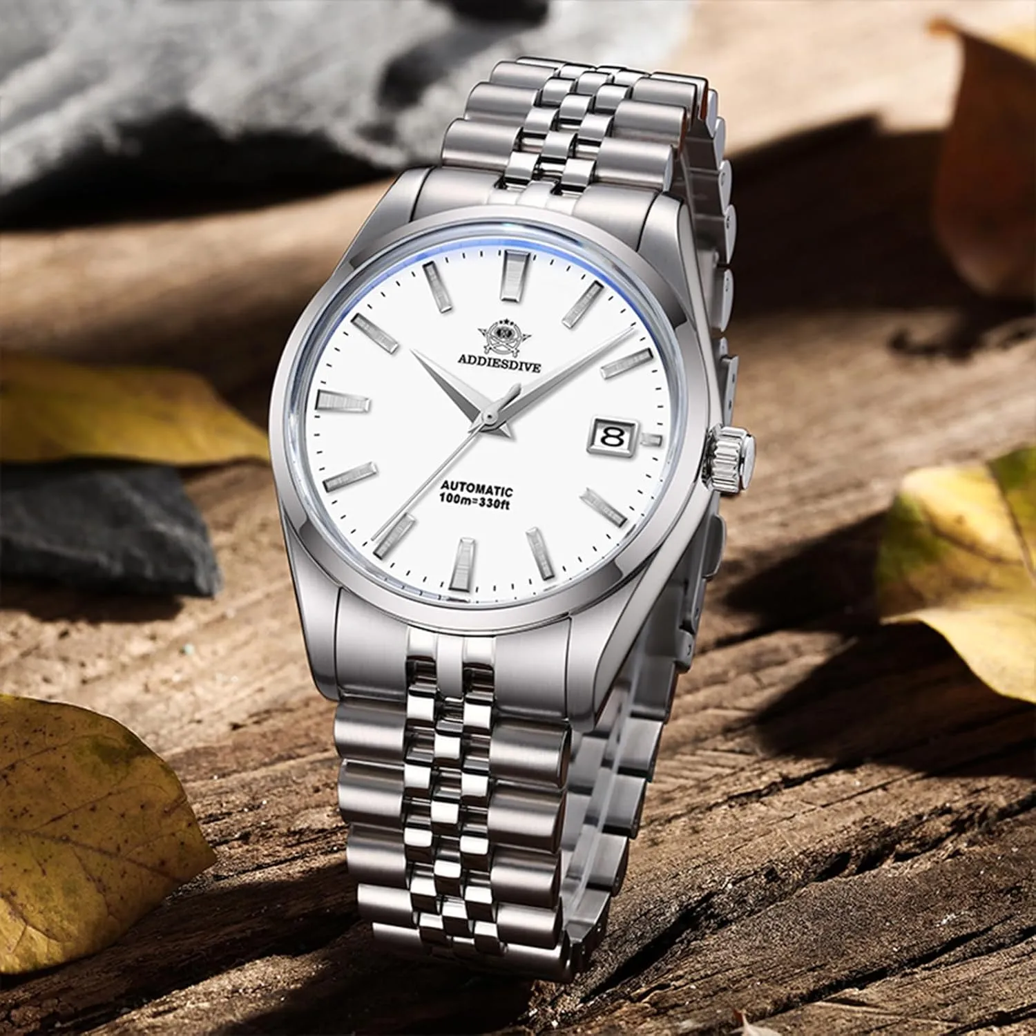 Watch Dress Watch Sapphire Crystal 100 M Waterproof NH35A Thin universal cover Automatic Watches for Men 3D Dial ADDIESDIVE Men's Wrist 
