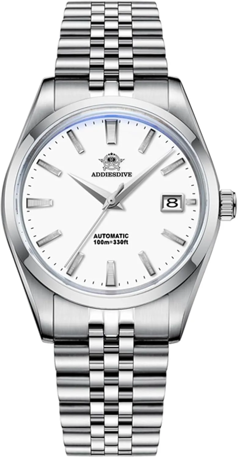 Watch Dress Watch Sapphire Crystal 100 M Waterproof NH35A Thin universal cover Automatic Watches for Men 3D Dial ADDIESDIVE Men's Wrist 