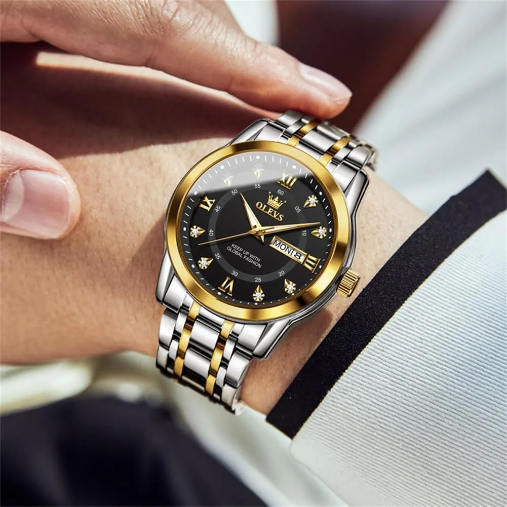 Watch Easy publication to Read OLEVS Men's Watch,Classic Silver Watches for Men, Waterproof Stainless Steel Roman Numbers Men's 