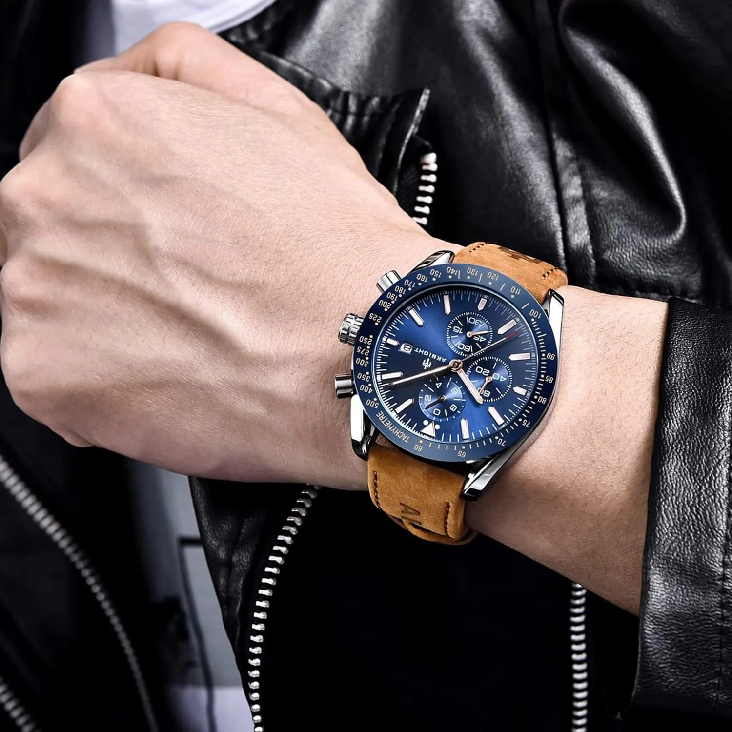 Watch Elegant Gift Men Watch corporate sardonic muggy infusion hacienda pastoral Waterproof Stainless Steel Watch for Men Analog Chronograph Fashion Watch, Easy Read Men Dress Watch Luminous 