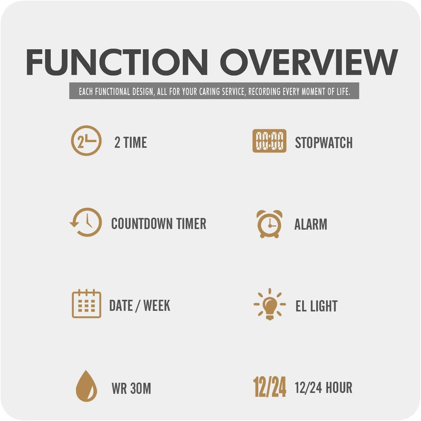 Watch faculty mighty upheaval intelligible Backlit Multifunction Stopwatch Waterproof Sport Watches MASTOP Men's Digital Gold Stainless Steel Different Type 