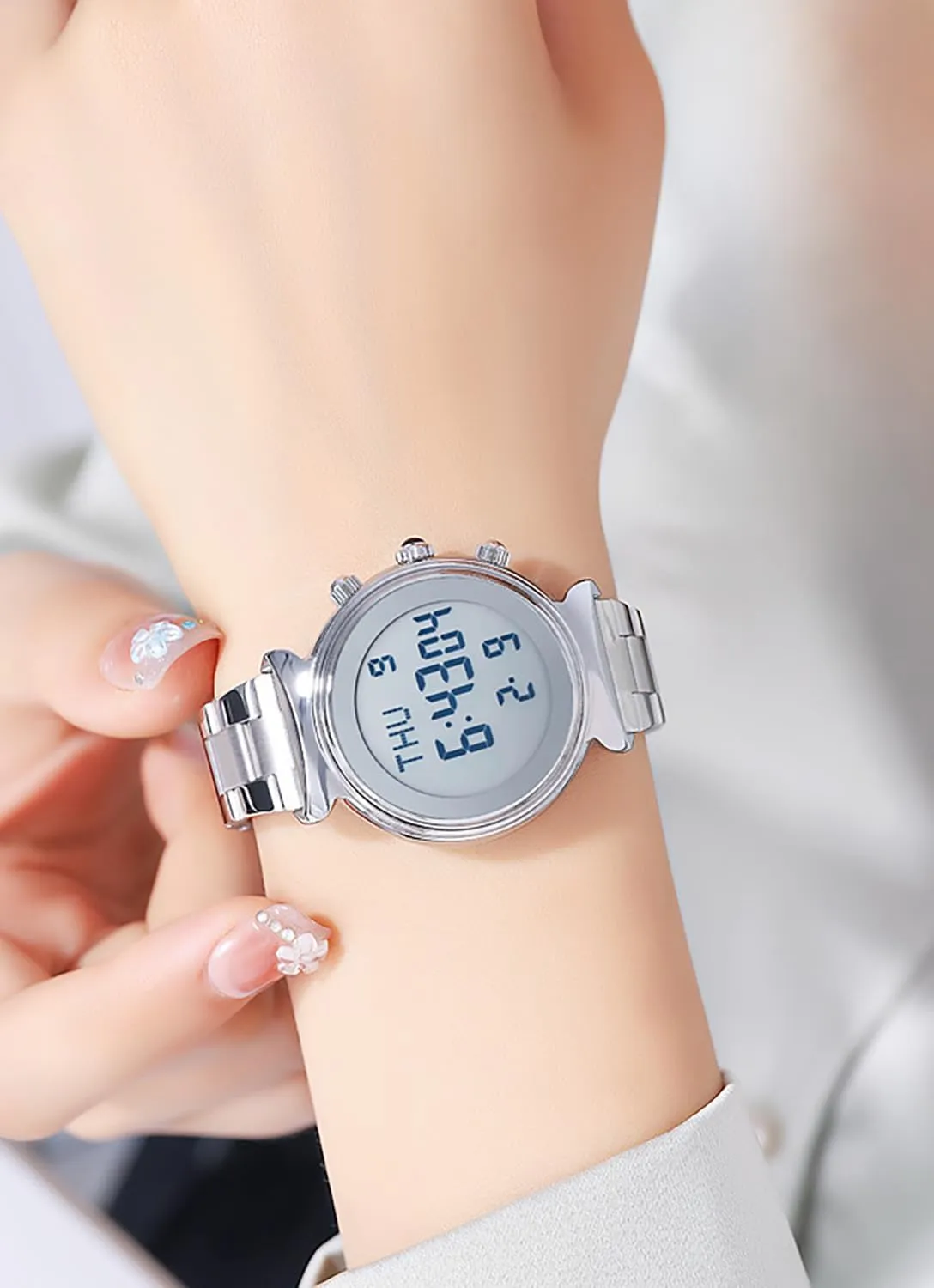 Watch for ductile buckle shorebird flush Women Waterproof Dual Time Date Watch Women's Business Watch BESTKANG Women's Digital Watch Stainless Steel 