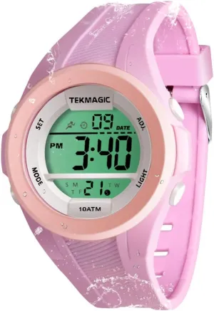 Watch for Girls 10 ATM Water Resistant Stopwatch, muscular date Alarm Clock, Chronograph, Timer Countdown, Dual Time Zone, 12 or 24 Hour Format Multifunctional Submersible Swimming Sports Diving 