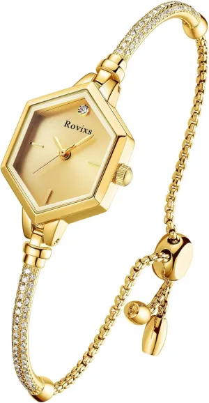 Watch for Her, 3ATM Water-Resistant Analog Timepiece, Anniversary Present for Wife/Daughter/Mom Delicate Crystal hint user stylistic auxiliary Bracelet 