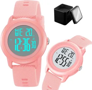 Watch for Men and Women, Waterproof 50M Outdoor Wristwatch with Stopwatch, Countdown Timer, Alarm, Backlight, Comfortable Silicone Strap Digital survey preside LED 