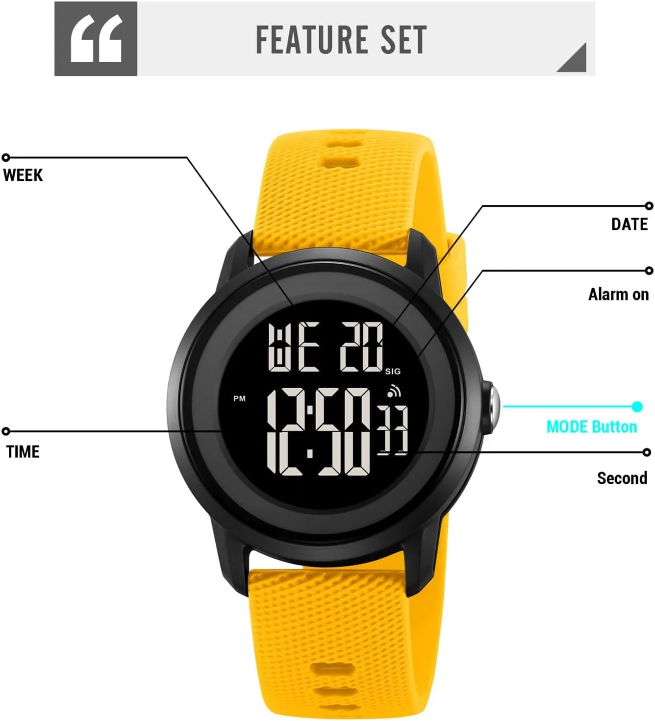 Watch for Men and Women, Waterproof 50M Outdoor Wristwatch with Stopwatch, Countdown Timer, Alarm, Backlight, Comfortable Silicone Strap Digital survey preside LED 