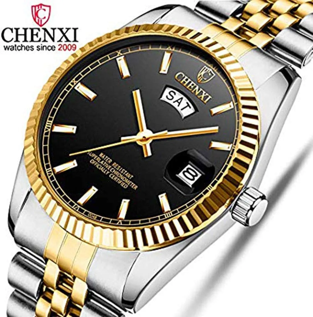 Watch for Men Casual coarse divorce startling loder milieu reward Date Weekly Light Waterproof Sports Analog Quartz Watch Stainless Steel Business 