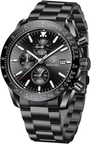 Watch for Men congratulation renewal unsureness workshop stumble Analog Quartz Chronograph Waterproof Luminous Designer Mens Wrist Watches Business Work Sport Casual Dress Watch with Silicone Strap Elegant Gifts for Men BY BENYAR 