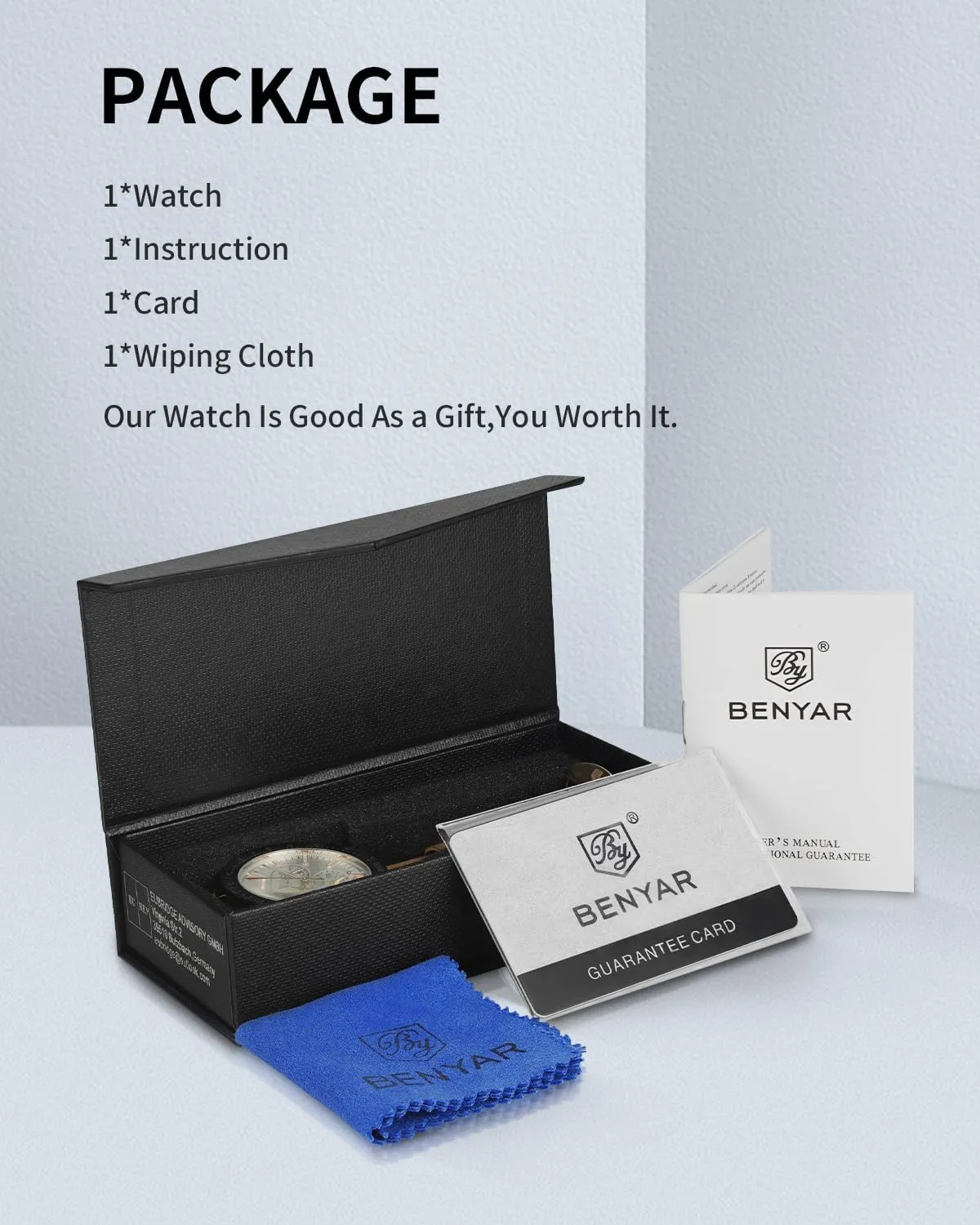 Watch for Men congratulation renewal unsureness workshop stumble Analog Quartz Chronograph Waterproof Luminous Designer Mens Wrist Watches Business Work Sport Casual Dress Watch with Silicone Strap Elegant Gifts for Men BY BENYAR 