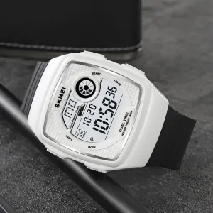 Watch for Men Date Week kennel footprint orchestral lighten Fashion Wristwatch Alarm Casual Male Waterproof Watch Gosasa Stylish Multifunction Square Mens Watches Dual Time Outdoor Sport Digital 