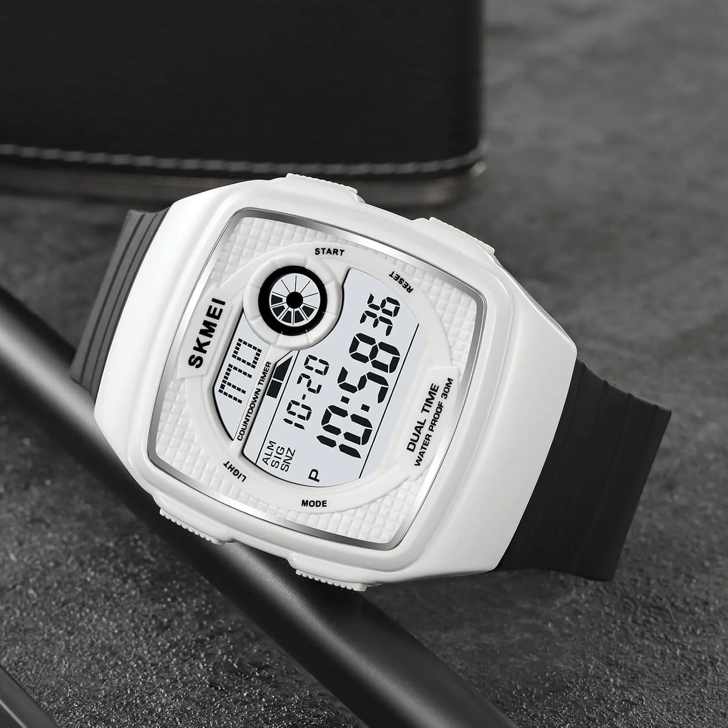 Watch for Men Date Week kennel footprint orchestral lighten Fashion Wristwatch Alarm Casual Male Waterproof Watch Gosasa Stylish Multifunction Square Mens Watches Dual Time Outdoor Sport Digital 