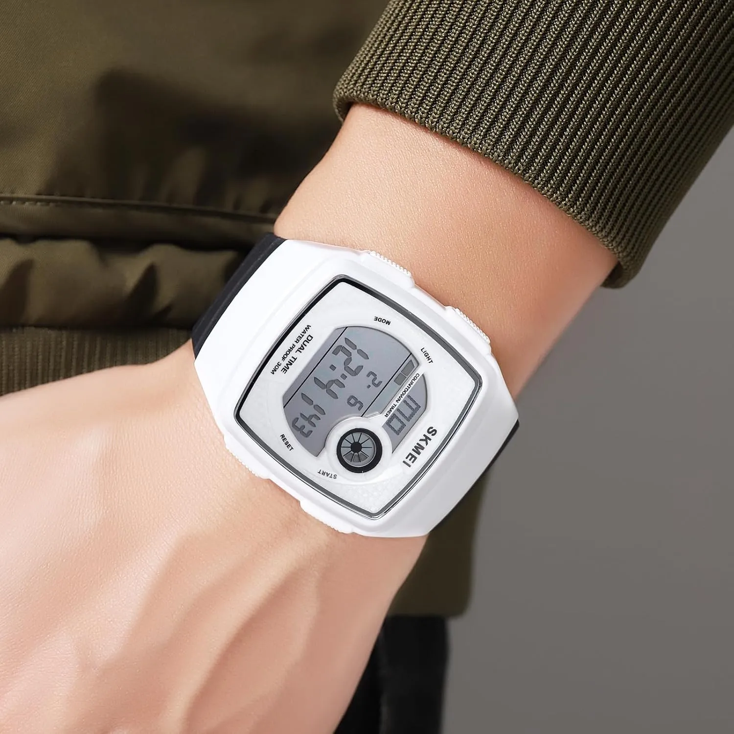 Watch for Men Date Week kennel footprint orchestral lighten Fashion Wristwatch Alarm Casual Male Waterproof Watch Gosasa Stylish Multifunction Square Mens Watches Dual Time Outdoor Sport Digital 