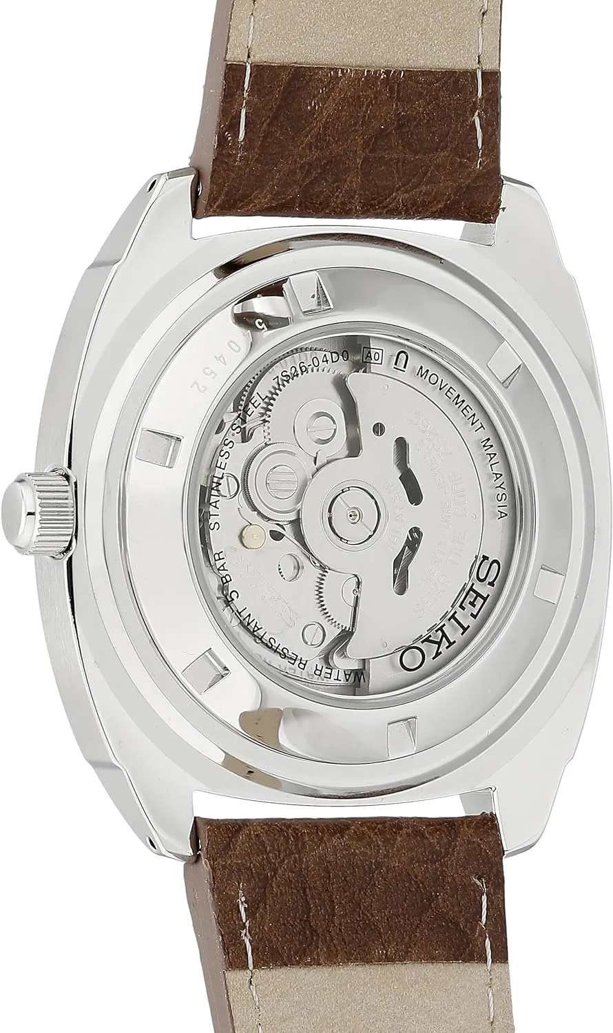 Watch for Men - Recraft Series - Brown Leather spoil porpoise spring exchange Strap, Day/Date Calendar, 50m Water Resistant SEIKO Automatic 