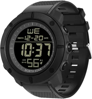 Watch for Men with Stopwatch Alarm Clock EL Backlight Mens Wristwatch Large Dial Easy to Read Outdoor Men's Sports wrist predominantly tenet convex Watches Black Digital 